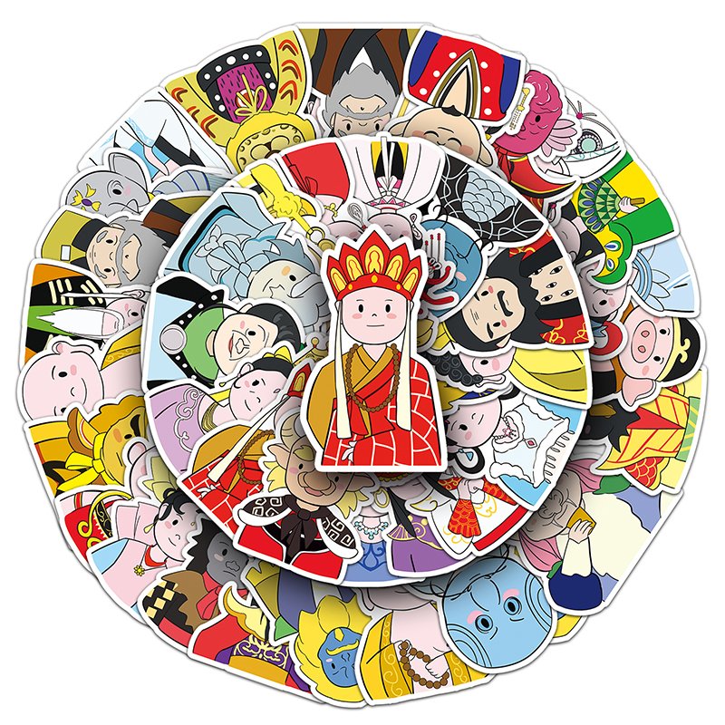 50Pcs High Quality Waterproof Decorations Custom Sticker Original Journey To The West Cartoon Characters Sticker