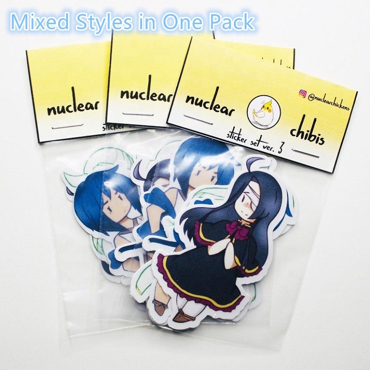 Custom Waterproof Random Laptop Skateboard Anime Cute Vinyl Sticker Sheet Die Cut Sticker Pack