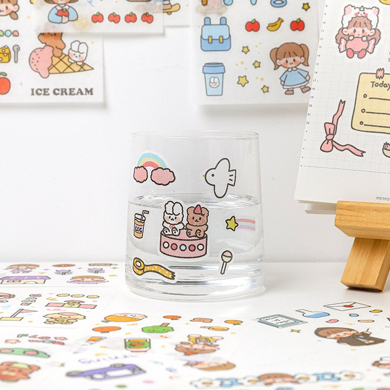 100 pcs/set Cute Cartoon Stickers Set Kawaii Diary Album Stationery Stickers Scrapbooking Decorative DIY Craft Stickers