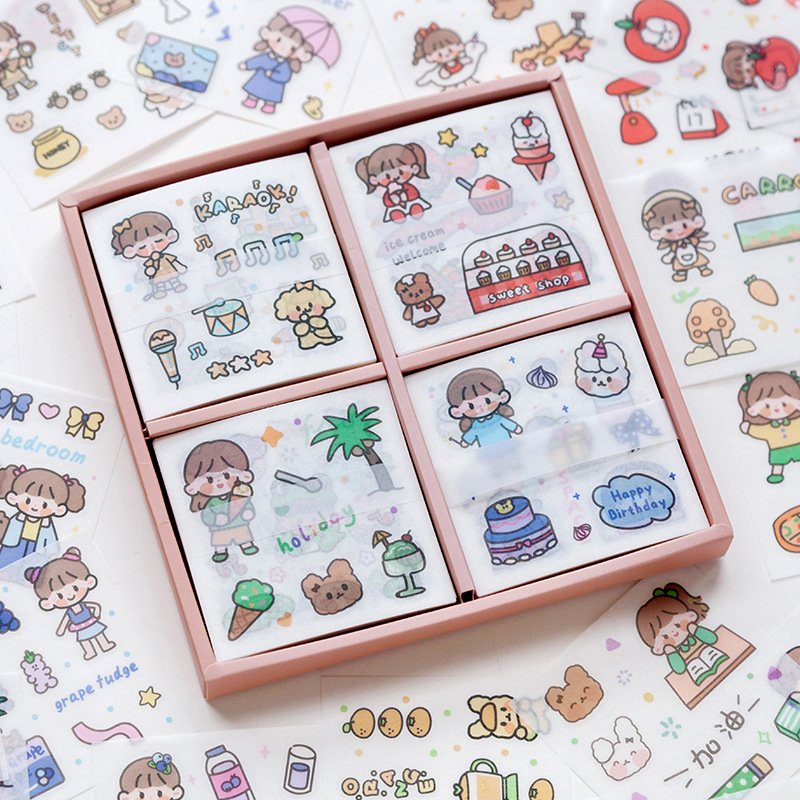 100 pcs/set Cute Cartoon Stickers Set Kawaii Diary Album Stationery Stickers Scrapbooking Decorative DIY Craft Stickers