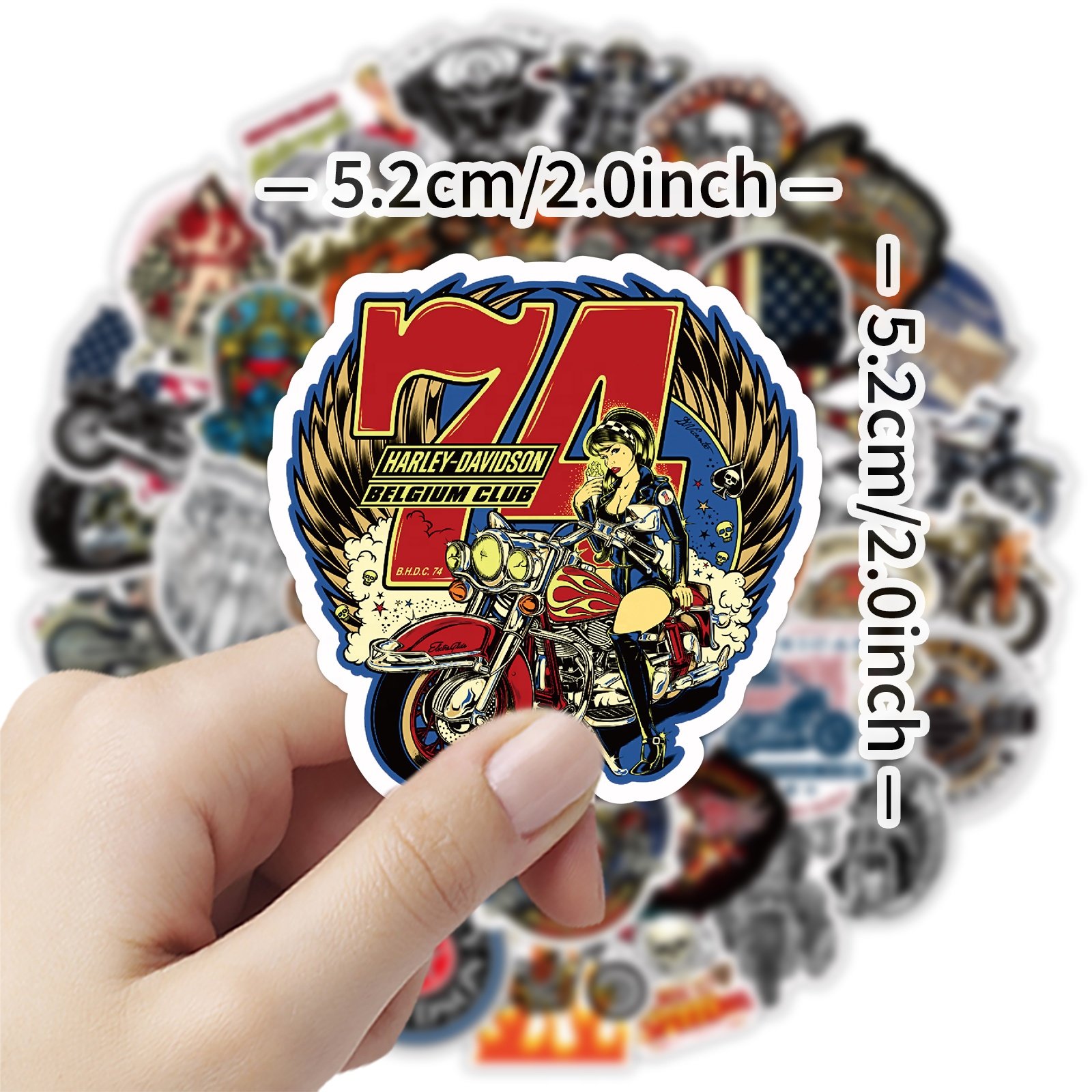 50PCS/BAG PVC Waterproof Vinyl Graffiti Harley Logo Stickers for Car Motorcycle Bike Laptop Skateboard Luggage Moto Stickers