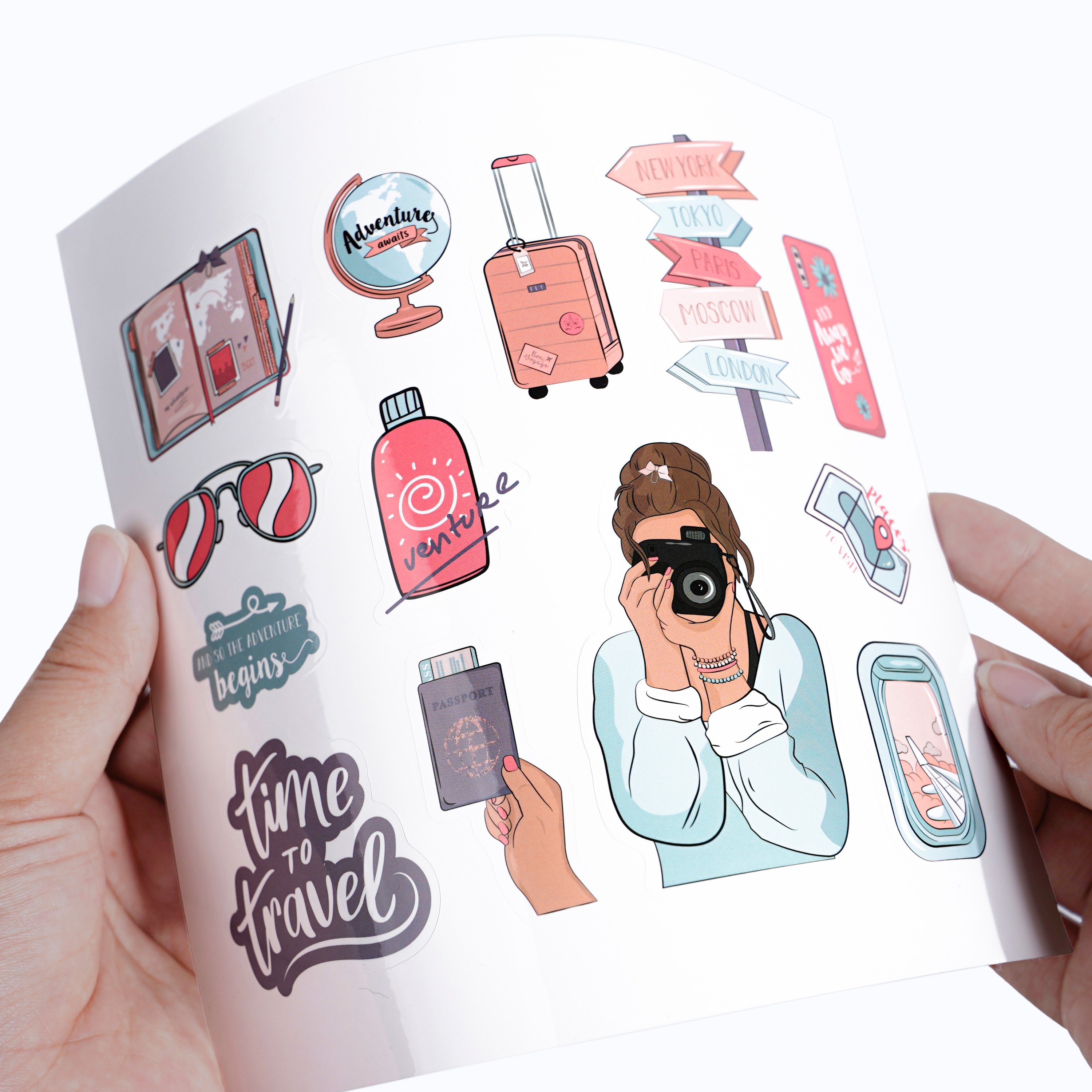 Custom Print Logo Label A4 A5 A6 Self-adhesive Cartoon Stickers Paper Vinyl Waterproof Kiss Cut Sticker Sheets For Kids