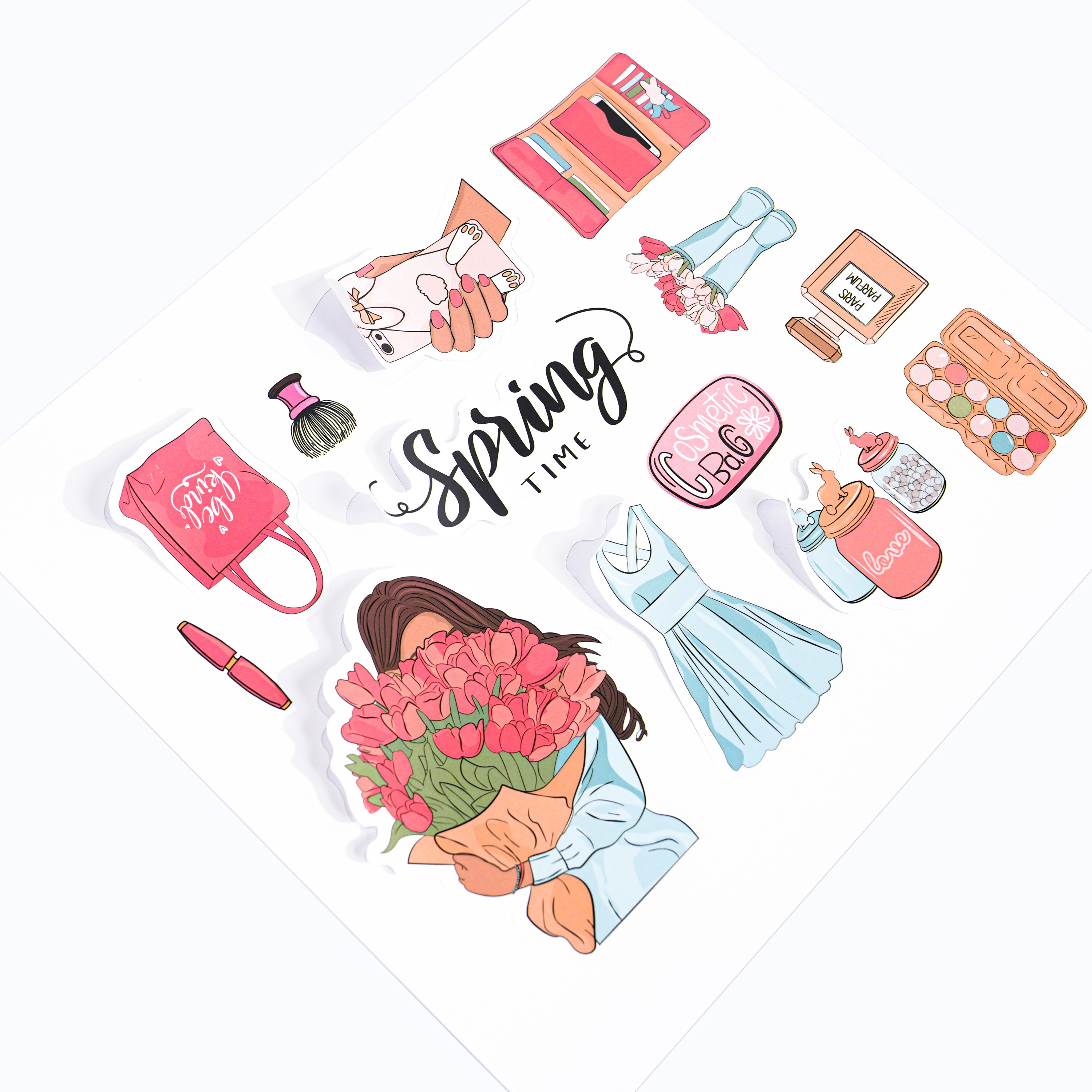 Custom Print Logo Label A4 A5 A6 Self-adhesive Cartoon Stickers Paper Vinyl Waterproof Kiss Cut Sticker Sheets For Kids