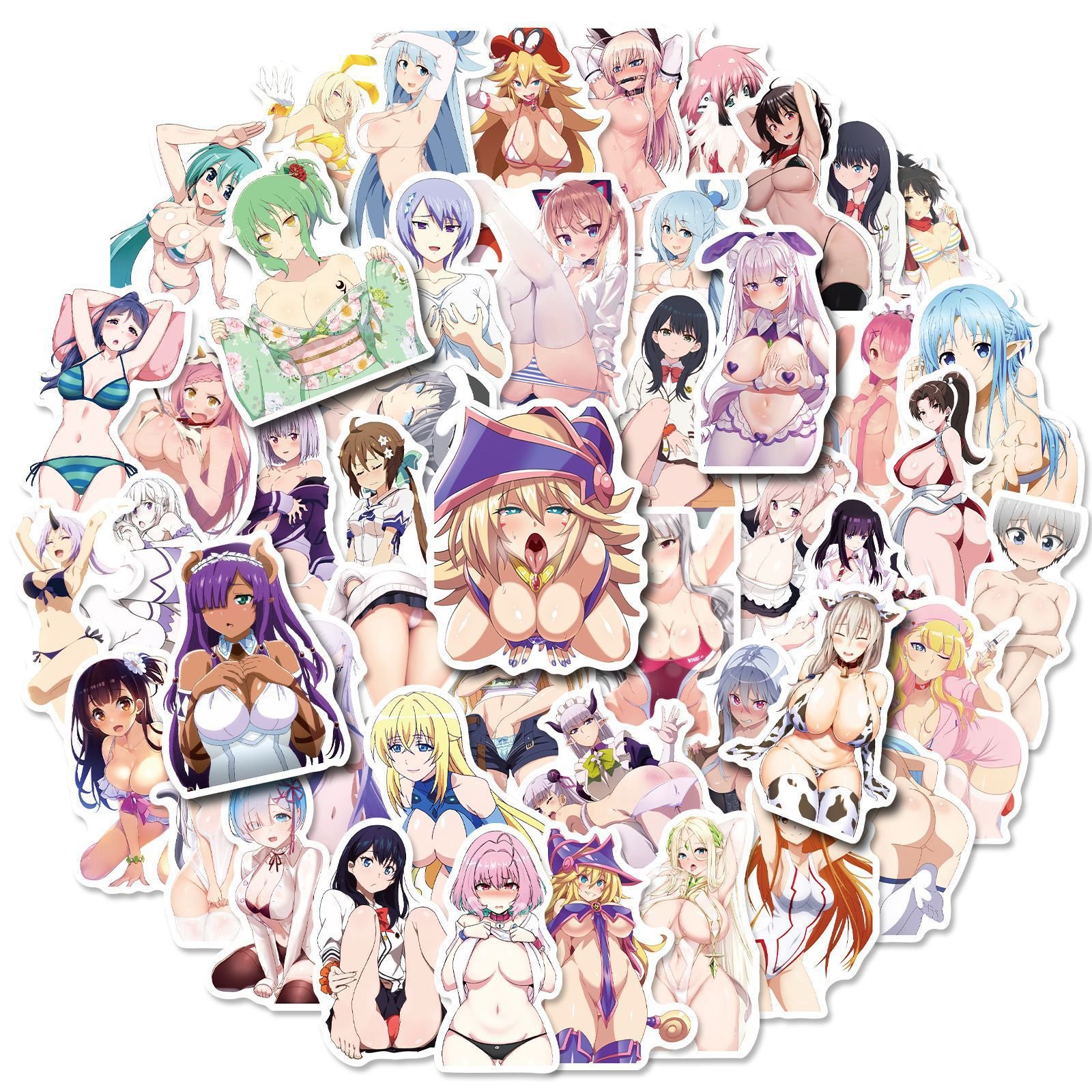 Hot Sale Kawaii Beautiful Girl Photos Holographic Sticker Cartoon Anime Sexy Girl Logo Printing Vinyl Adhesive Hologram Stickers