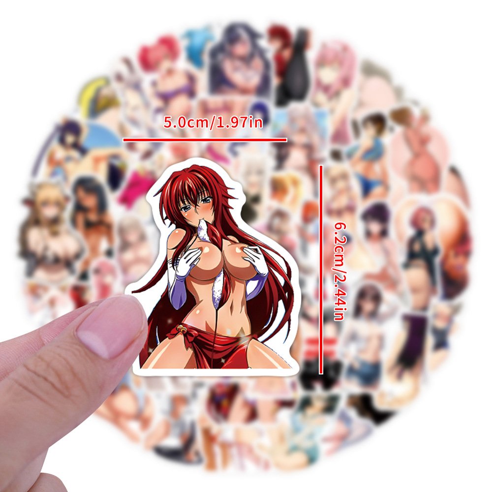 Hot Sale Kawaii Beautiful Girl Photos Holographic Sticker Cartoon Anime Sexy Girl Logo Printing Vinyl Adhesive Hologram Stickers