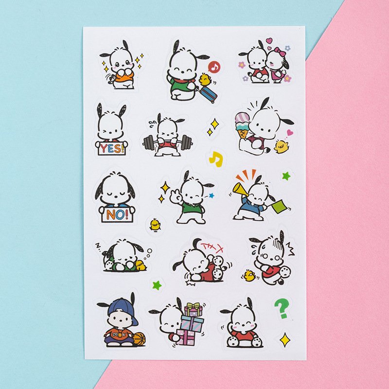 Japanese school supply hello kt Laser sticker Creative tray stick cute kerokero eroppi accessory 3D sticker cartoon stationer