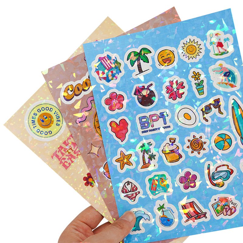 Eco-friendly Adhesive Waterproof Cartoon Promotional Kiss Cut Sticker Sheet Custom print