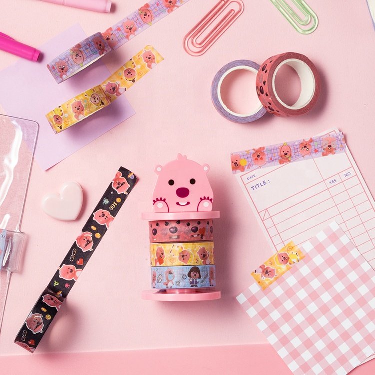 Multiple Colour Washi Tape Kawaii Cartoon Patterns Japanese Paper School Stationery sticker For Office