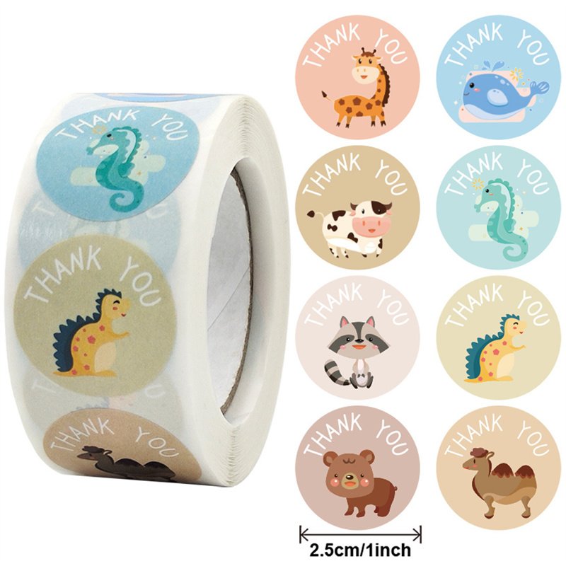 Custom rollos de stickers thank you Cute Thank You stickers cartoon printing cute thank you stickers