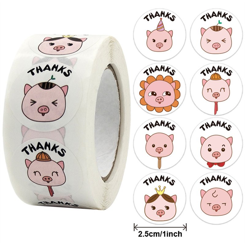 Custom rollos de stickers thank you Cute Thank You stickers cartoon printing cute thank you stickers