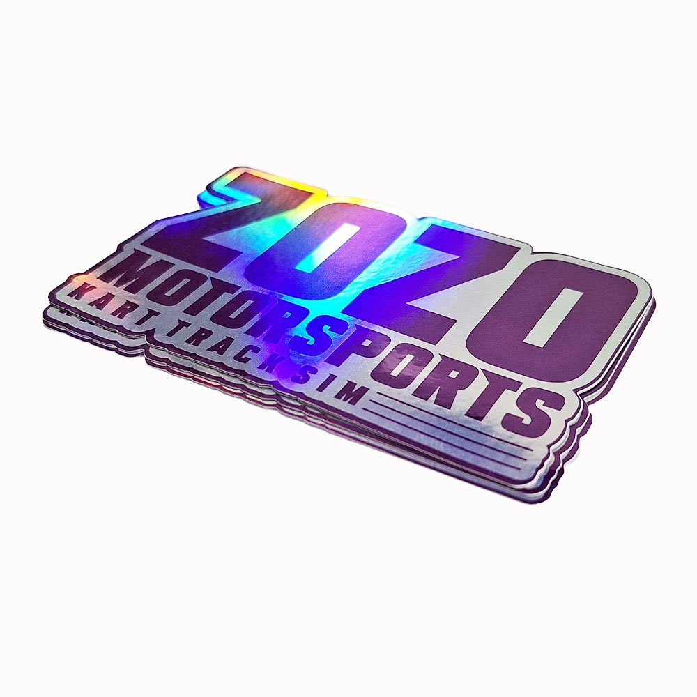 Wholesale customized personalized cartoon laser holographic sticker, permanent offset printing logo sticker