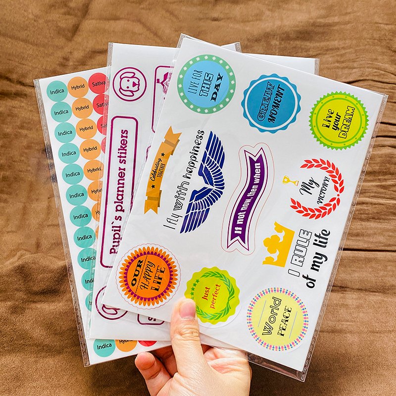 Custom Adhesive Labels Printing Eco Kiss Cut Paper Material Journal Planner Sticker