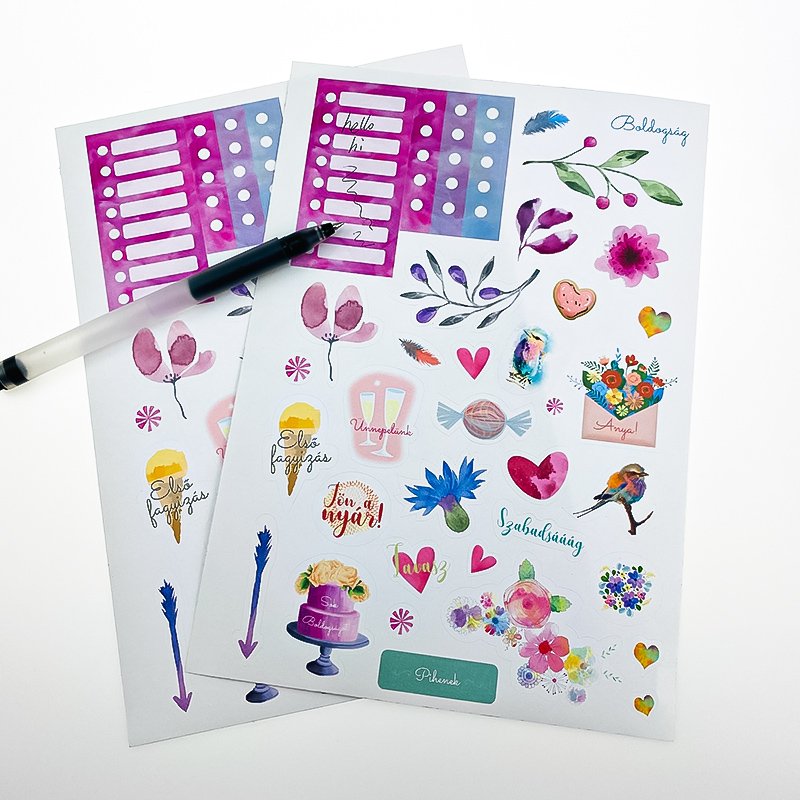 Custom Adhesive Labels Printing Eco Kiss Cut Paper Material Journal Planner Sticker
