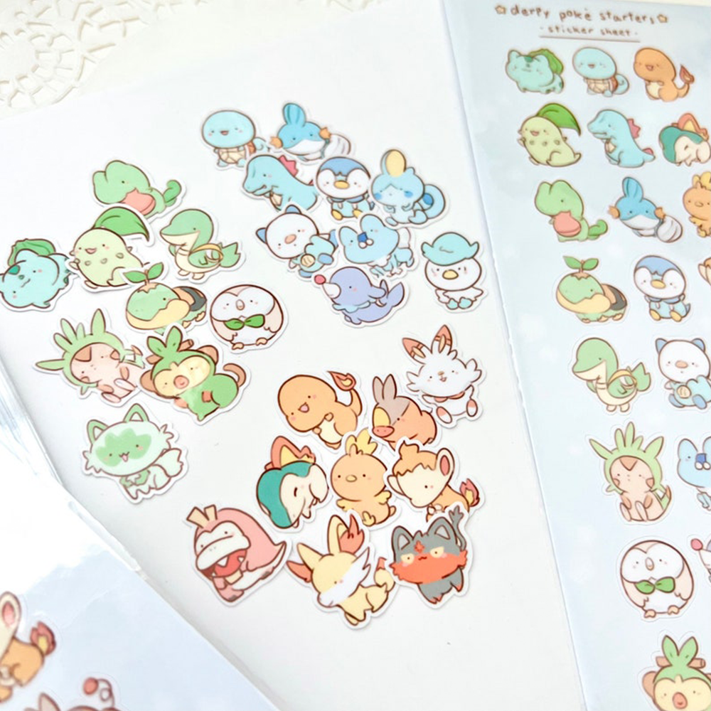High Quality Custom Design Waterproof Scrapbooking Planner Cute Cartoon Decorative Sticker Sheets