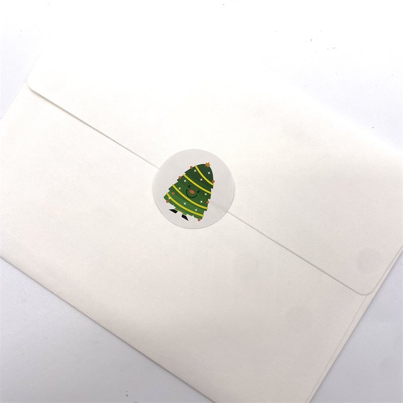 160pcs per Pack Cartoon Christmas Round Baking Gift Packaging Candy Bag Sealing Stickers