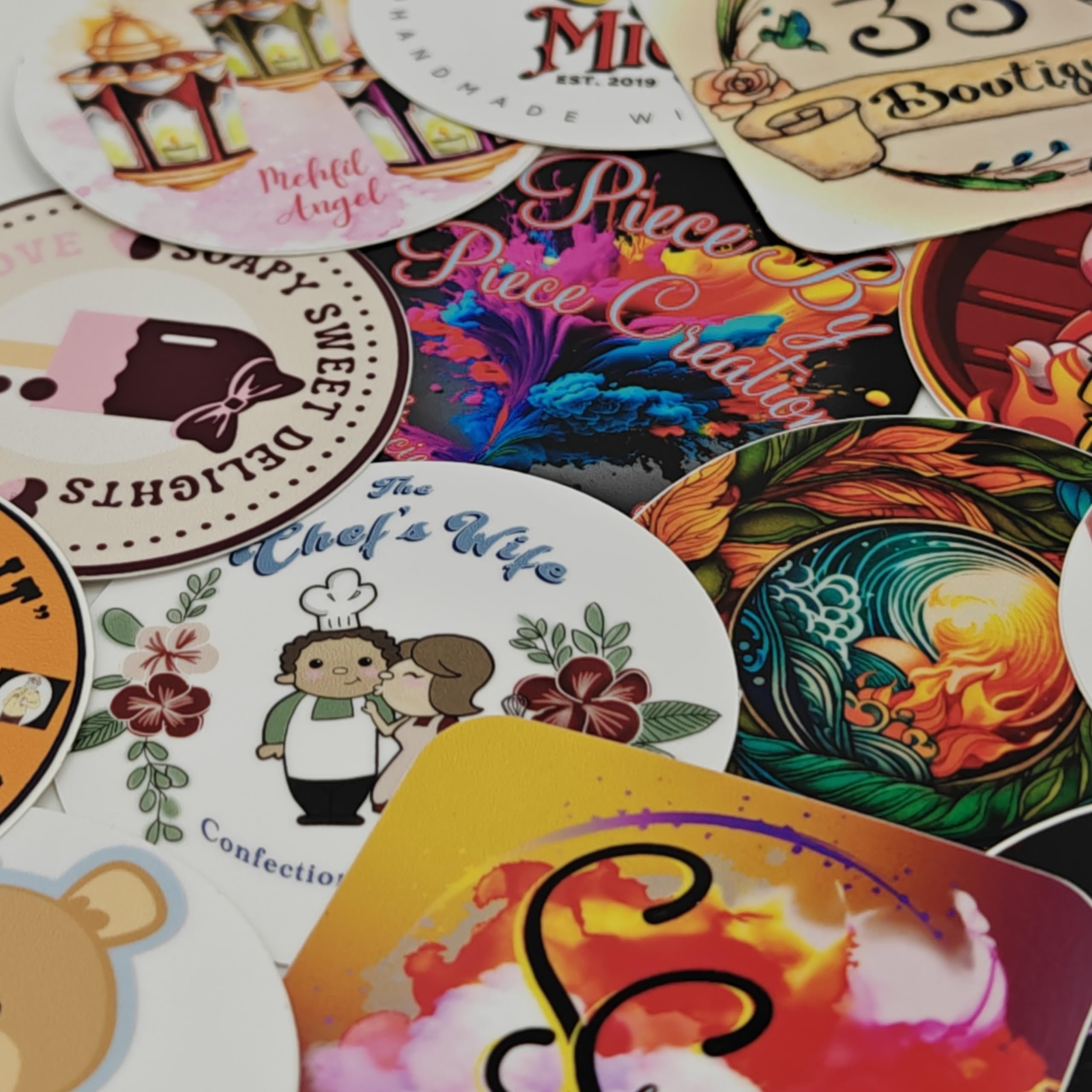 Design Premium Custom Your Own logo Sticker (NOT MOQ ) waterproof Adhesive Label for Business or party