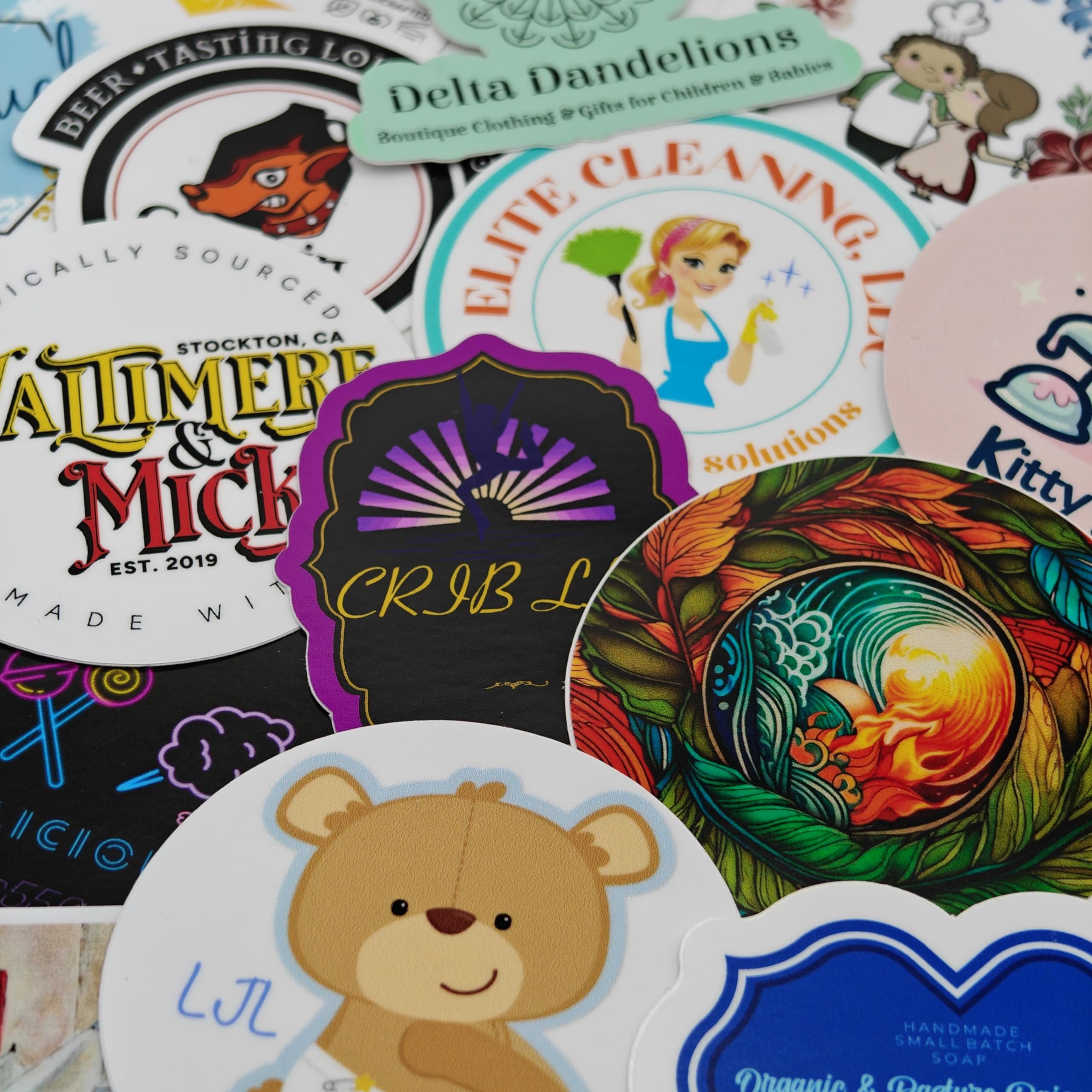 Design Premium Custom Your Own logo Sticker (NOT MOQ ) waterproof Adhesive Label for Business or party