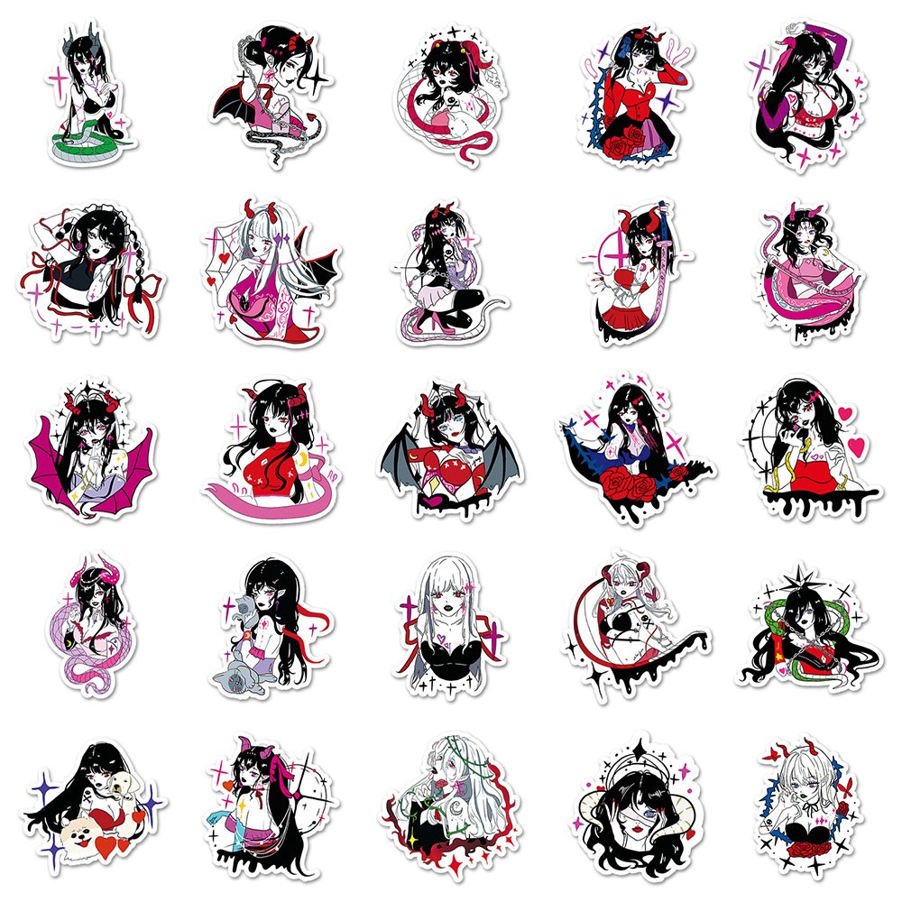 Wholesale 50pcs Original Cartoon Girl Anime Sticker Customized BOPP Waterproof Decoration for Laptop Luggage Vehicle