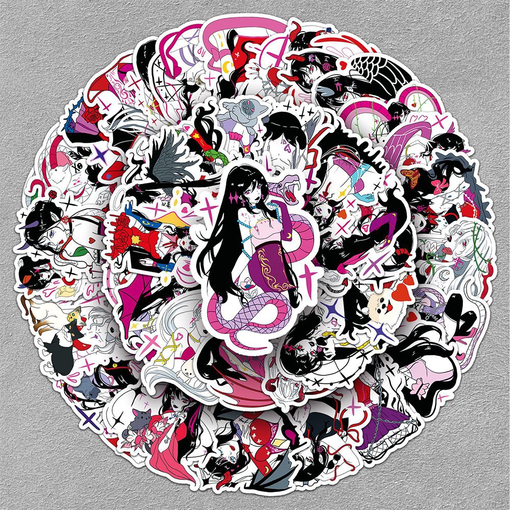 Wholesale 50pcs Original Cartoon Girl Anime Sticker Customized BOPP Waterproof Decoration for Laptop Luggage Vehicle