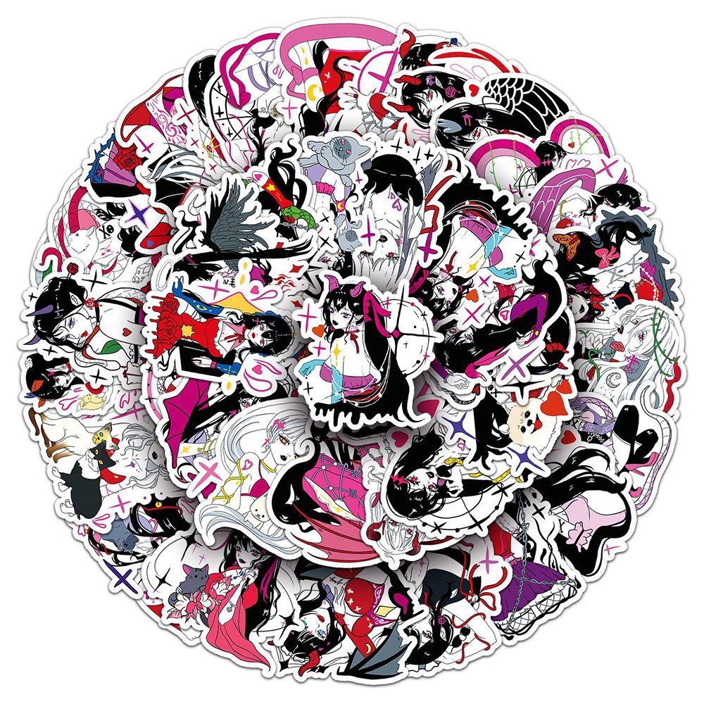 Wholesale 50pcs Original Cartoon Girl Anime Sticker Customized BOPP Waterproof Decoration for Laptop Luggage Vehicle