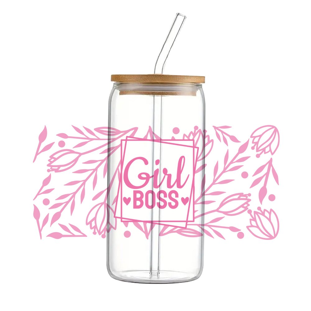 Lady boss fashion cartoon UV Waterproof DTF cup Sticker 16oz For Scrapbook phone case DIY Ceramic Cup wrap Sticker