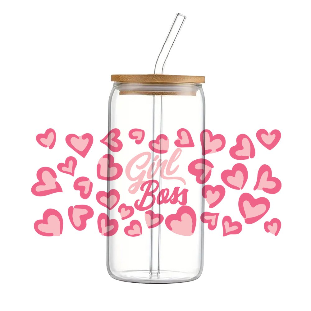 Lady boss fashion cartoon UV Waterproof DTF cup Sticker 16oz For Scrapbook phone case DIY Ceramic Cup wrap Sticker