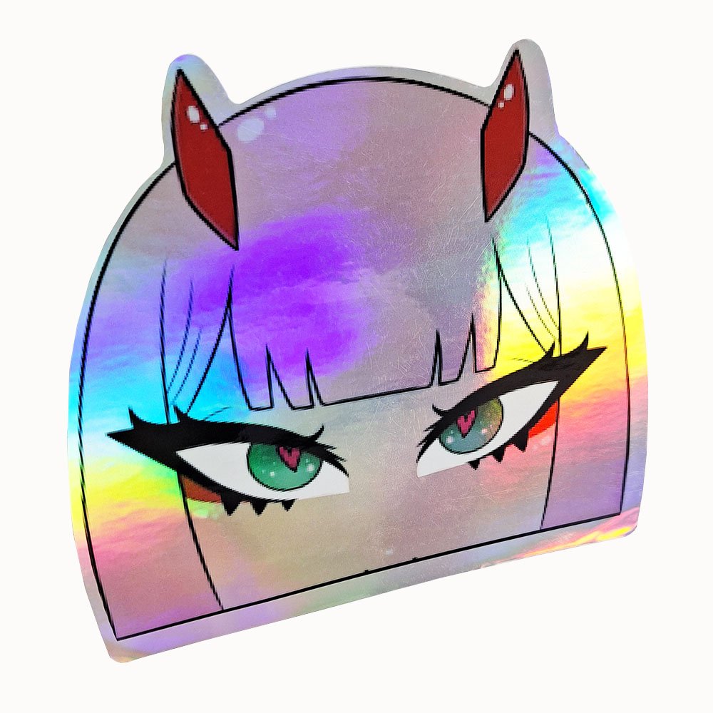 Custom Anime Holographic Vinyl Adhesive Label Laser Waterproof Sticker Label Die Cut Logo Cartoon Sticker