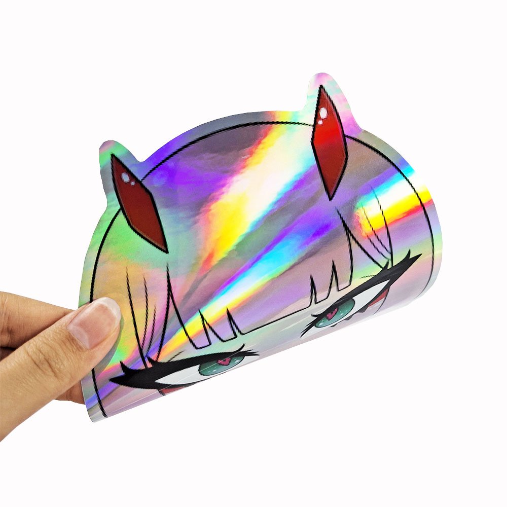 Custom Anime Holographic Vinyl Adhesive Label Laser Waterproof Sticker Label Die Cut Logo Cartoon Sticker