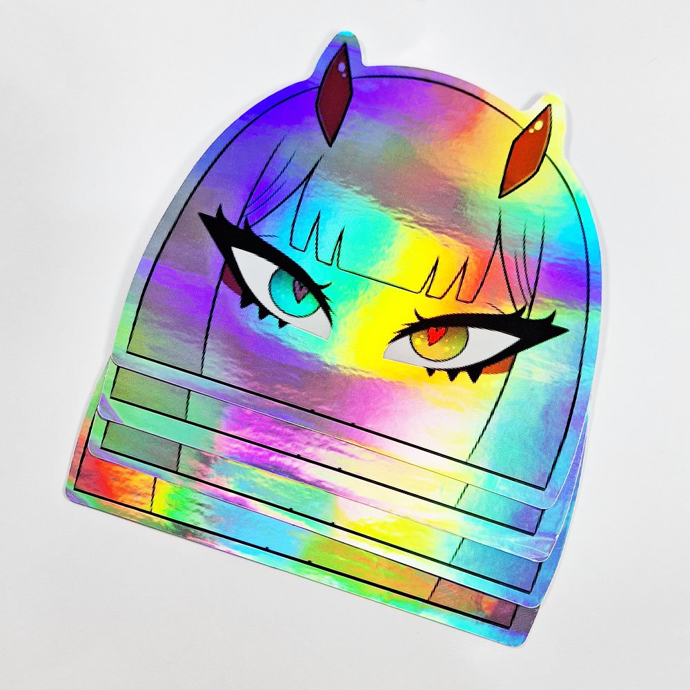 Custom Anime Holographic Vinyl Adhesive Label Laser Waterproof Sticker Label Die Cut Logo Cartoon Sticker