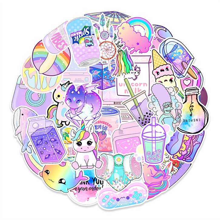 Custom Personalized Vinyl Sticker WaterproofLaptop INS Style Cartoon Pink Decorative Stickers