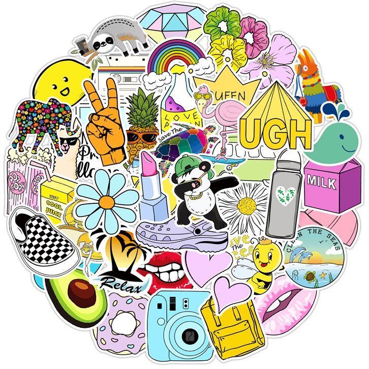 Custom Personalized Vinyl Sticker WaterproofLaptop INS Style Cartoon Pink Decorative Stickers
