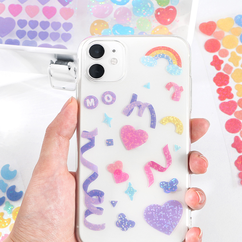Custom Logo PVC Kiss Cut Vinyl Stickers Sheet High Quality Glossy PET Material High Adhesion Cartoon Business Promotional Use