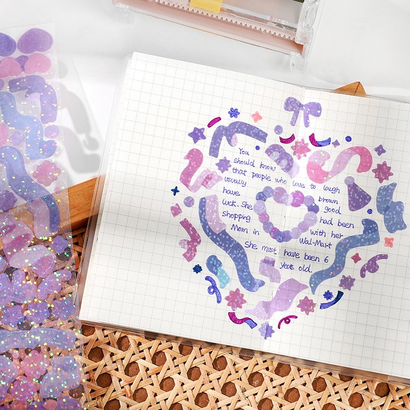 Custom Logo PVC Kiss Cut Vinyl Stickers Sheet High Quality Glossy PET Material High Adhesion Cartoon Business Promotional Use