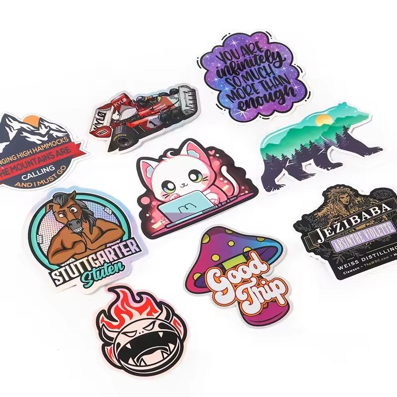 Hot Selling Custom Printing Waterproof Vinyl Stickers Die Cut Label Logo Cartoon Stickers Adhesive PVC Label Sticker