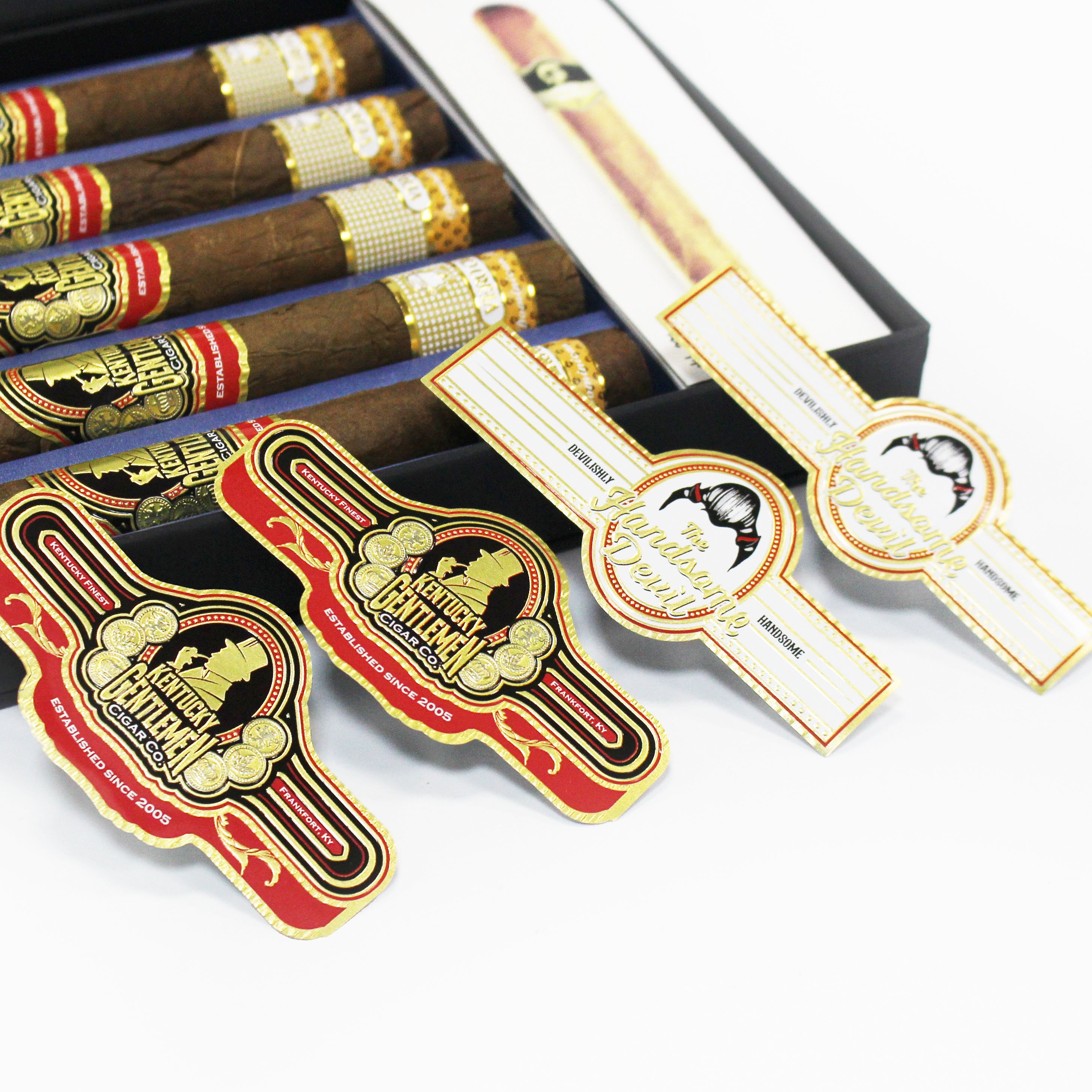 Custom cigar label bands Embossing cigar ring label sticker