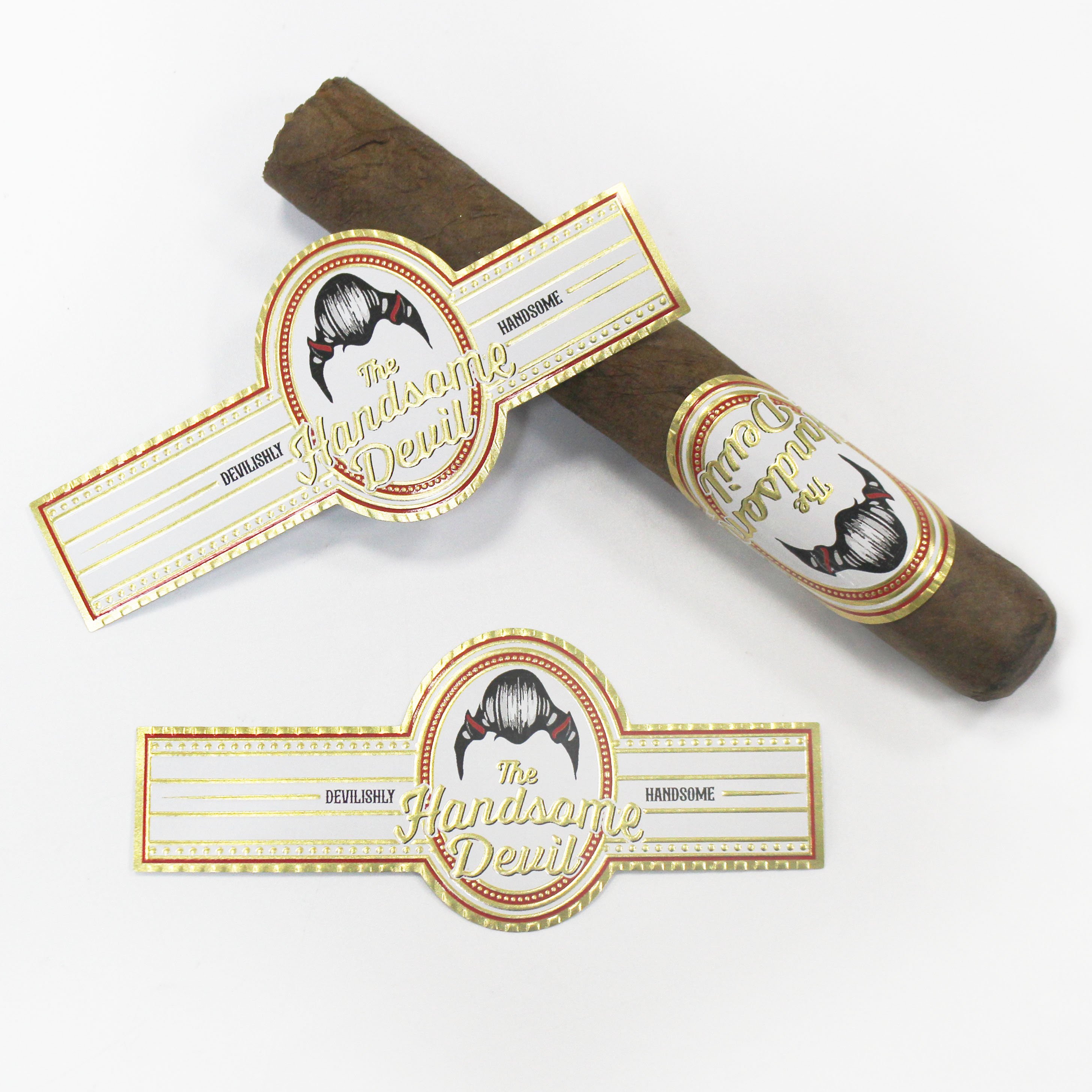 Custom cigar label bands Embossing cigar ring label sticker