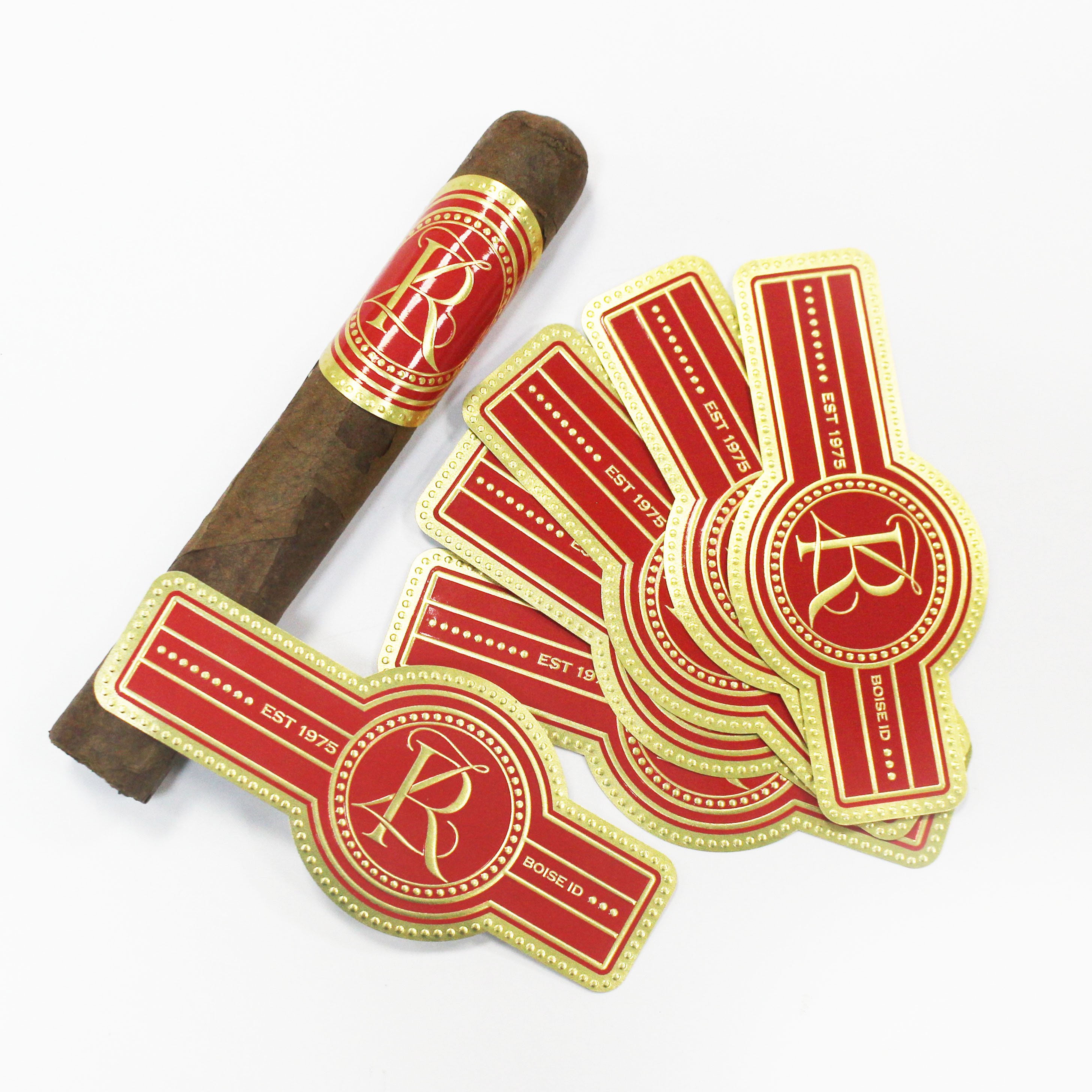 Custom cigar label bands Embossing cigar ring label sticker