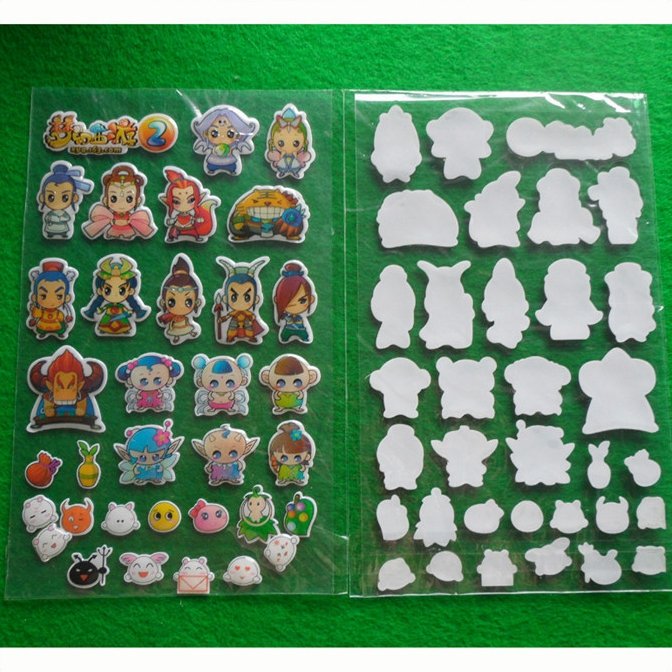 Custom puffy sticker sheet for kids wholesale cartoon children stickers 3d bubble puffy stickers