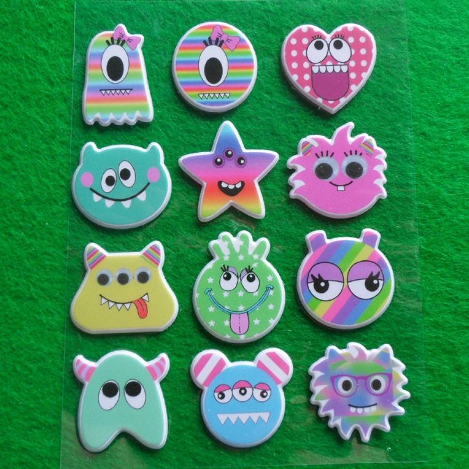 Custom puffy sticker sheet for kids wholesale cartoon children stickers 3d bubble puffy stickers