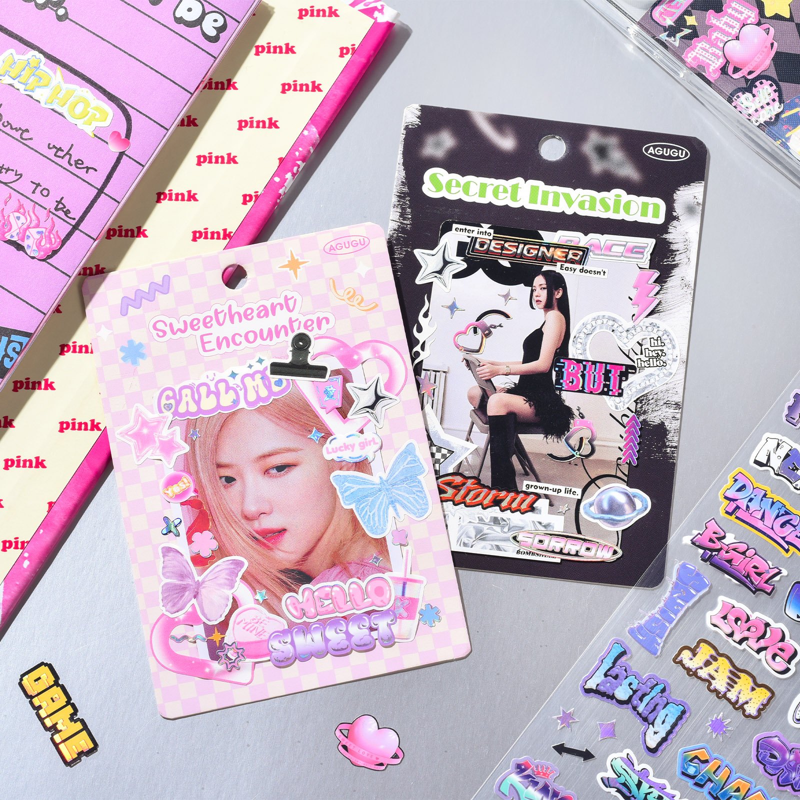 Korean Material Stickers Character Password Guka Sticker Korean Style English Letter Handbook DIY Decoration Material Sticker