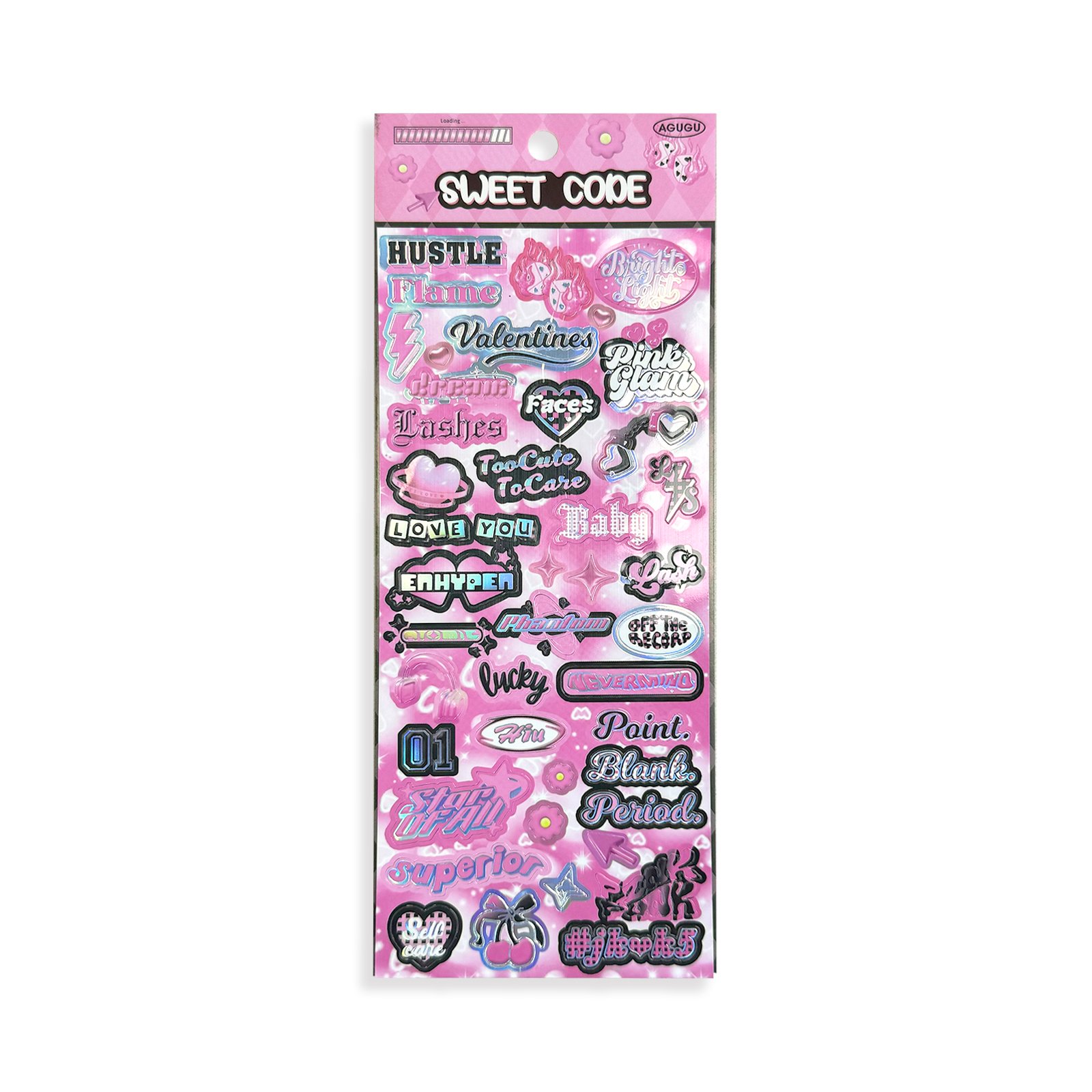 Korean Material Stickers Character Password Guka Sticker Korean Style English Letter Handbook DIY Decoration Material Sticker