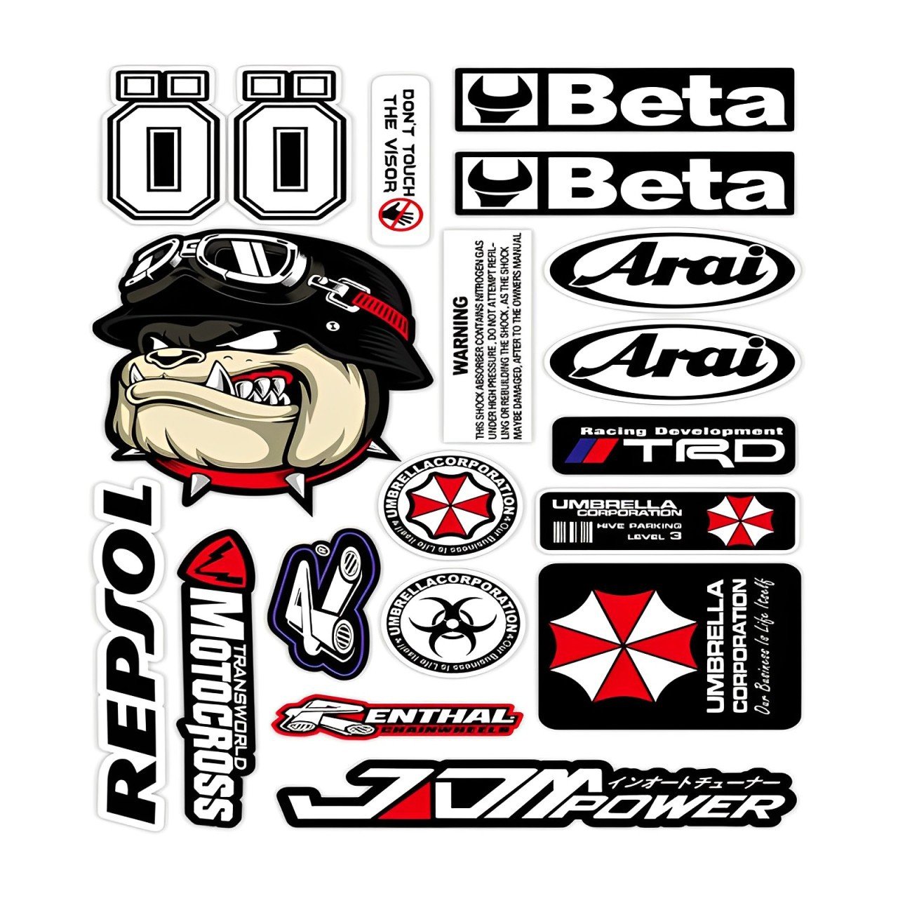 Customized Motorcycle helmet Stickers Creative Cartoon Waterproof Adhesive Decorative Motorcycle Sticker for Skateboards