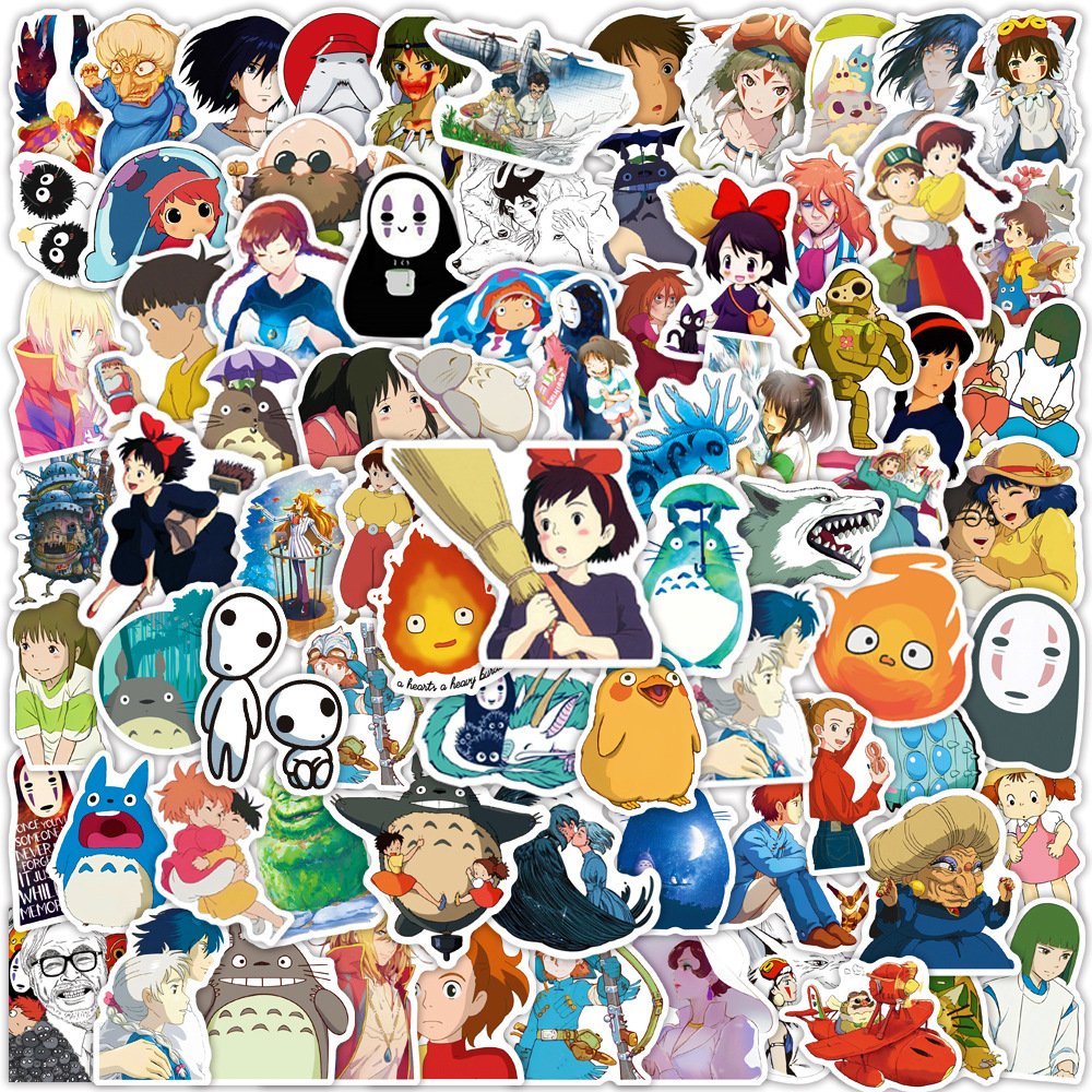 (Wholesale)DIY 100 sheet Japan cartoon Miyazaki Hayao stickers waterproof self-adhesive stickers for decoration
