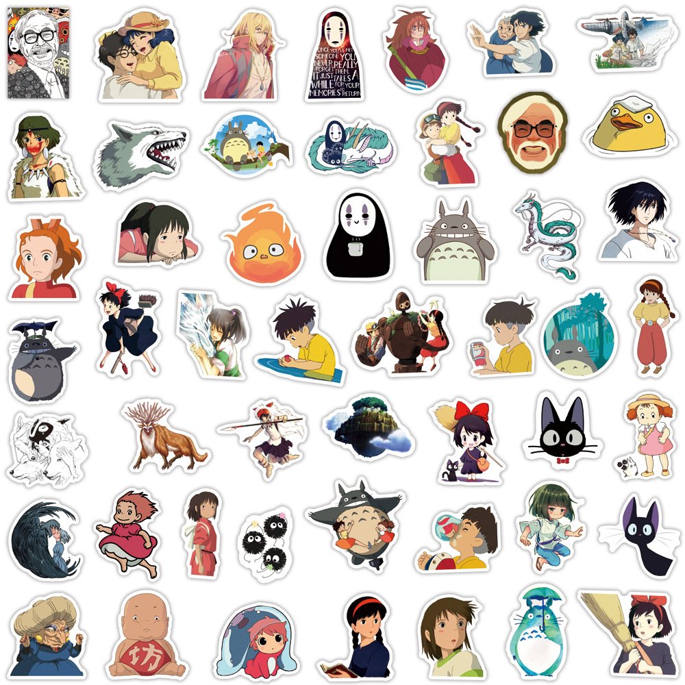 (Wholesale)DIY 100 sheet Japan cartoon Miyazaki Hayao stickers waterproof self-adhesive stickers for decoration