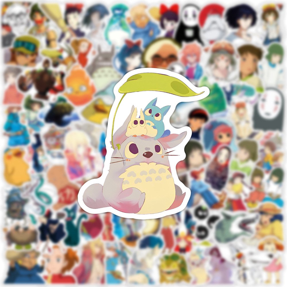 (Wholesale)DIY 100 sheet Japan cartoon Miyazaki Hayao stickers waterproof self-adhesive stickers for decoration