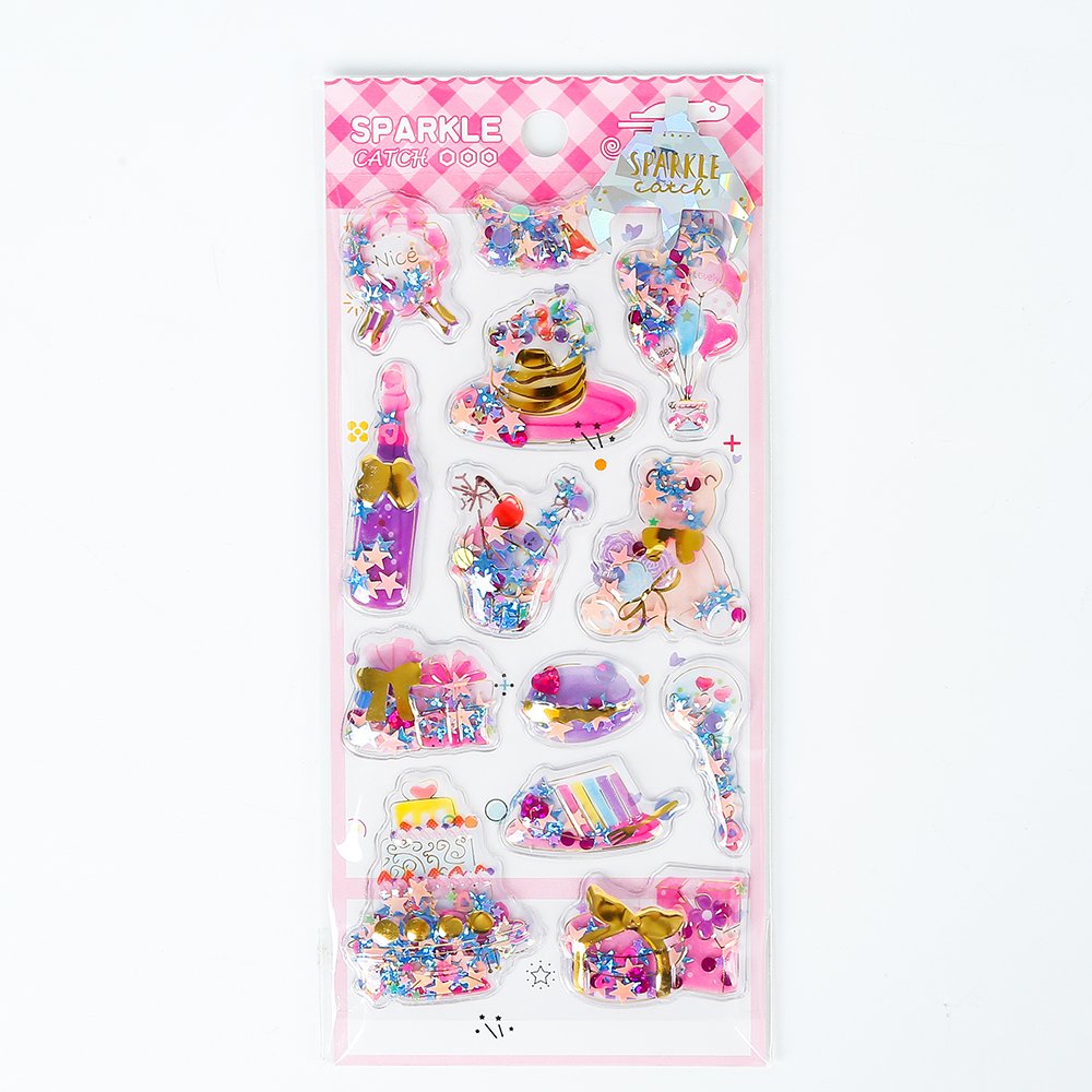 Variety of shapes Yoyo sticker painting children's three-dimensional cartoon stickers cute shaking water injection stickers