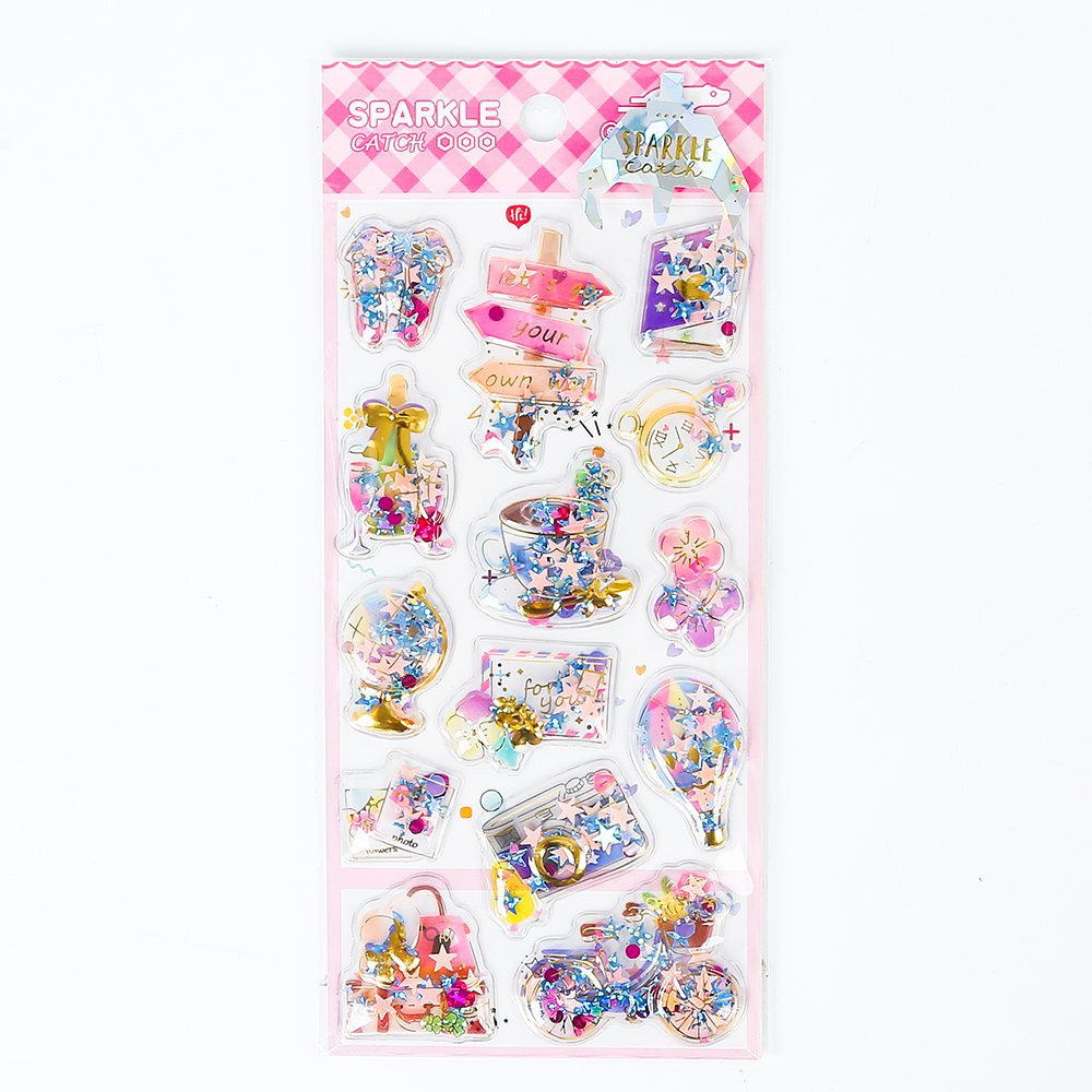 Variety of shapes Yoyo sticker painting children's three-dimensional cartoon stickers cute shaking water injection stickers