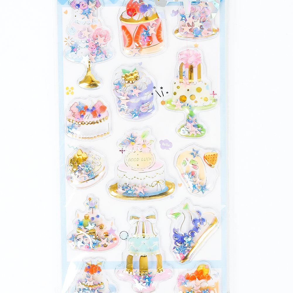 Variety of shapes Yoyo sticker painting children's three-dimensional cartoon stickers cute shaking water injection stickers