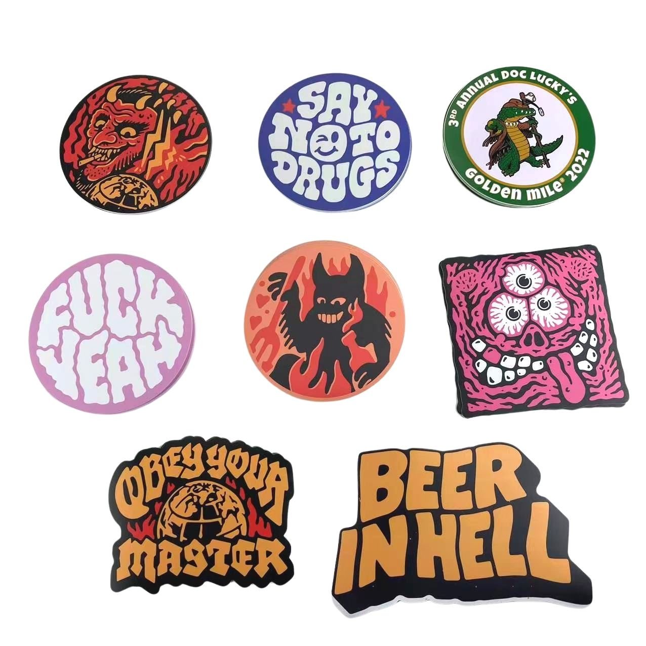 UV Printing Company Logo Label Stickers Custom Outdoor Waterproof Adhesive Vinyl PVC Cartoon for Bumper Stickers