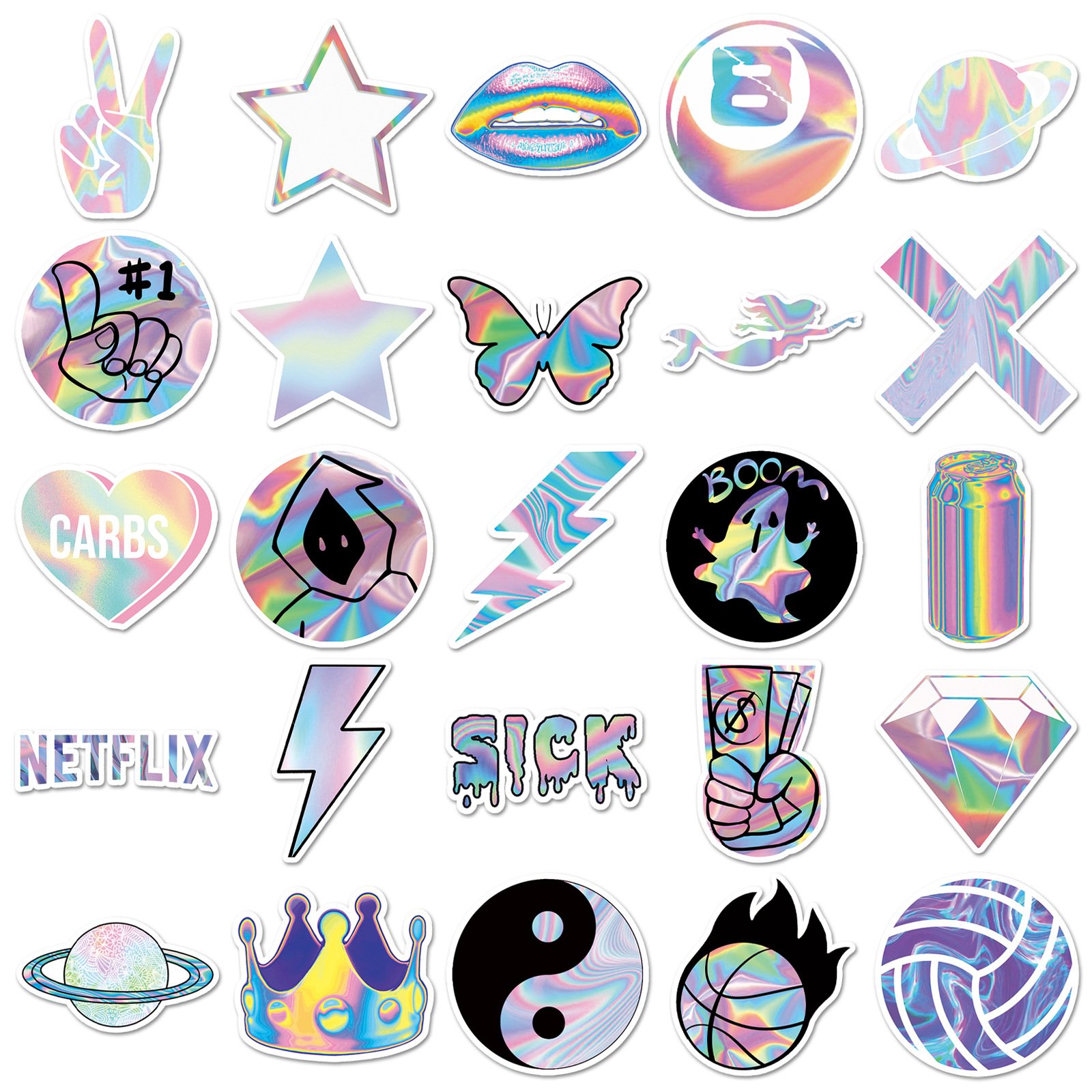 Holographic laser graffiti waterproof foreign trade wholesale decorative motorcycle luggage creative stickers